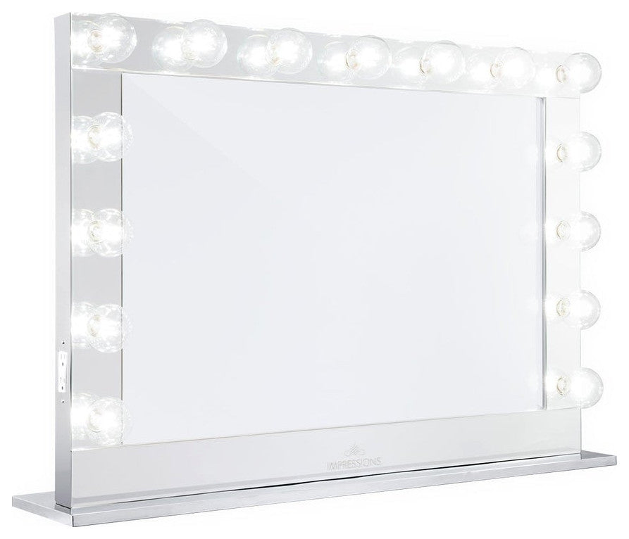 Hollywood Reflection Pro Vanity Mirror, Silver, Bt, Clear Led