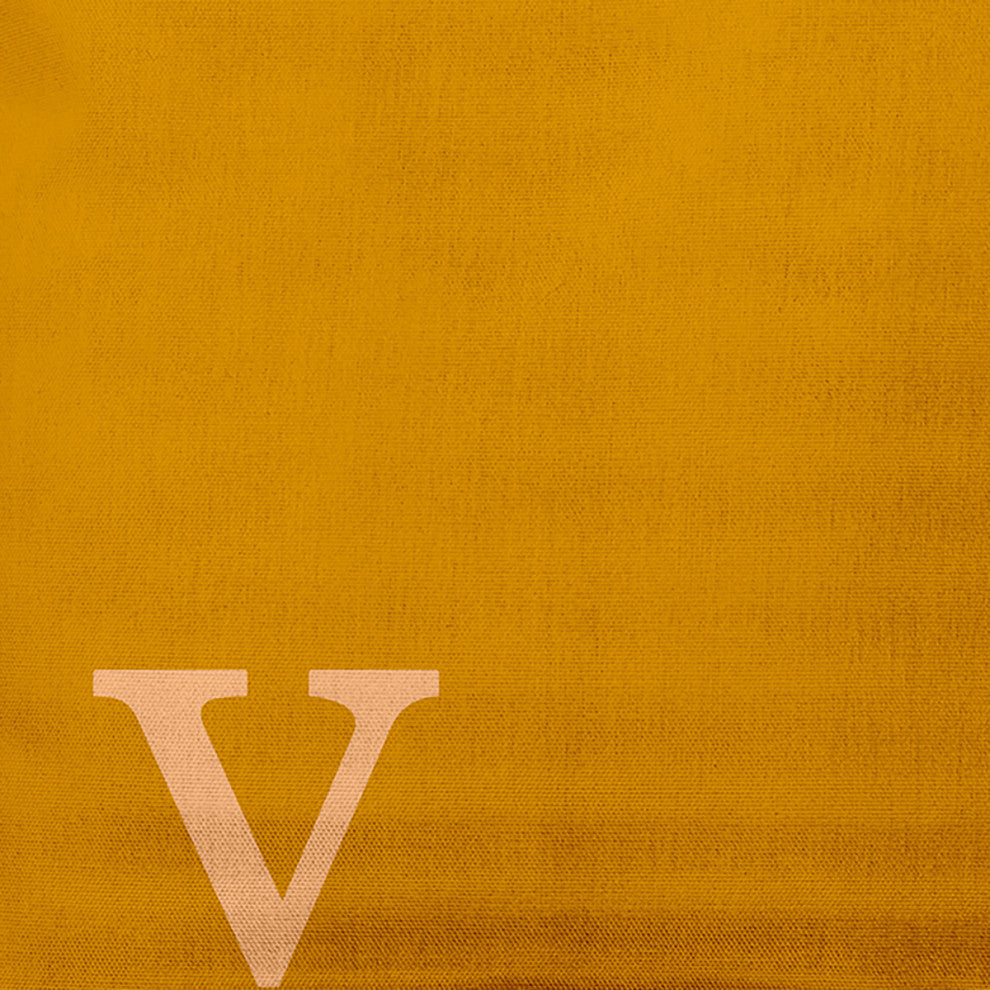 18"x18" Modern Monogram Decorative Throw Pillow, Autumn Gold