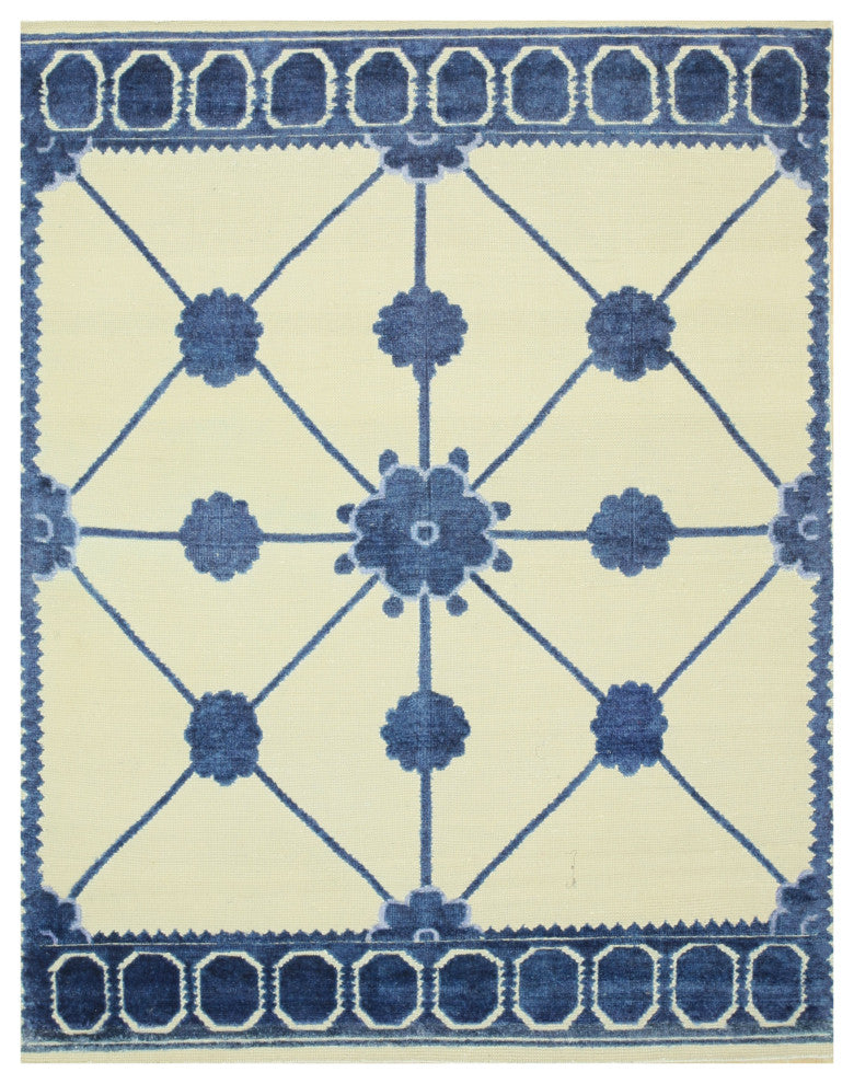 Ivory Transitional Lattice Lattice Area Rug