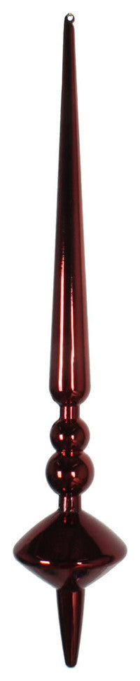 Vickerman M183365S 12" Burgundy Shiny Cupola Finial Ornament, Pack of 3