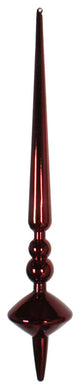 Vickerman M183365S 12" Burgundy Shiny Cupola Finial Ornament, Pack of 3
