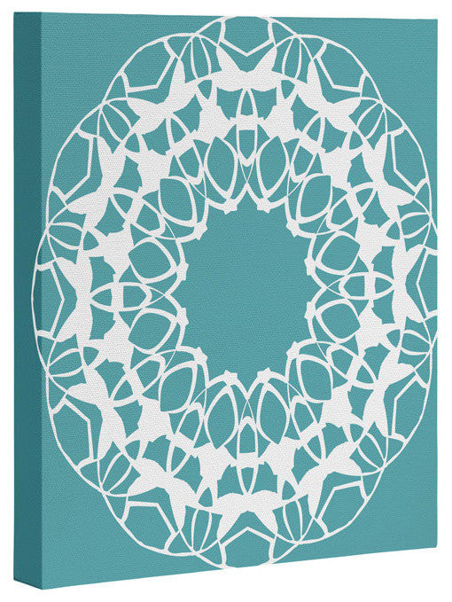 Deny Designs Karen Harris Mod Medallion Aqua Art Canvas
