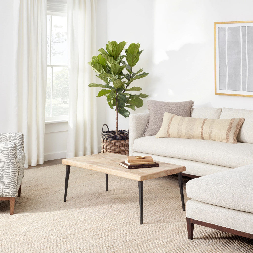 Dash & Albert Niels Latte Handwoven Wool/Viscose Rug, Natural, 8' x 10'