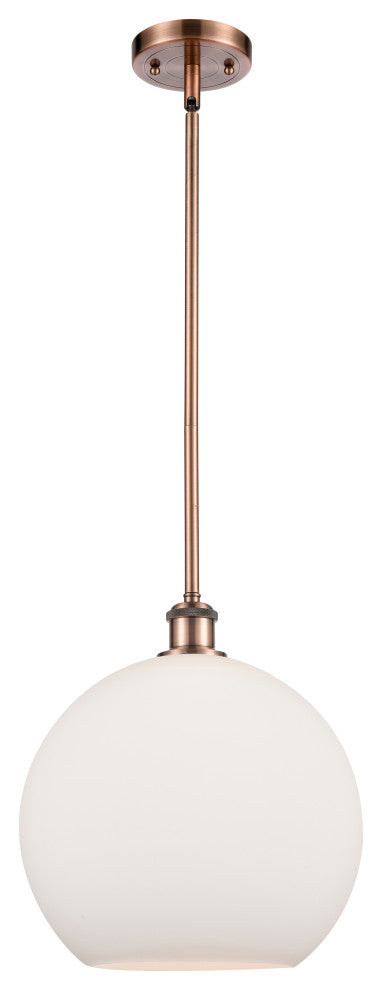 Innovations 516-1S-AC-G121-12-LED 1-Light Mini Pendant, Antique Copper