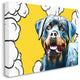 Peaceful Rottweiler Dog over Pop Art Clouds30x40