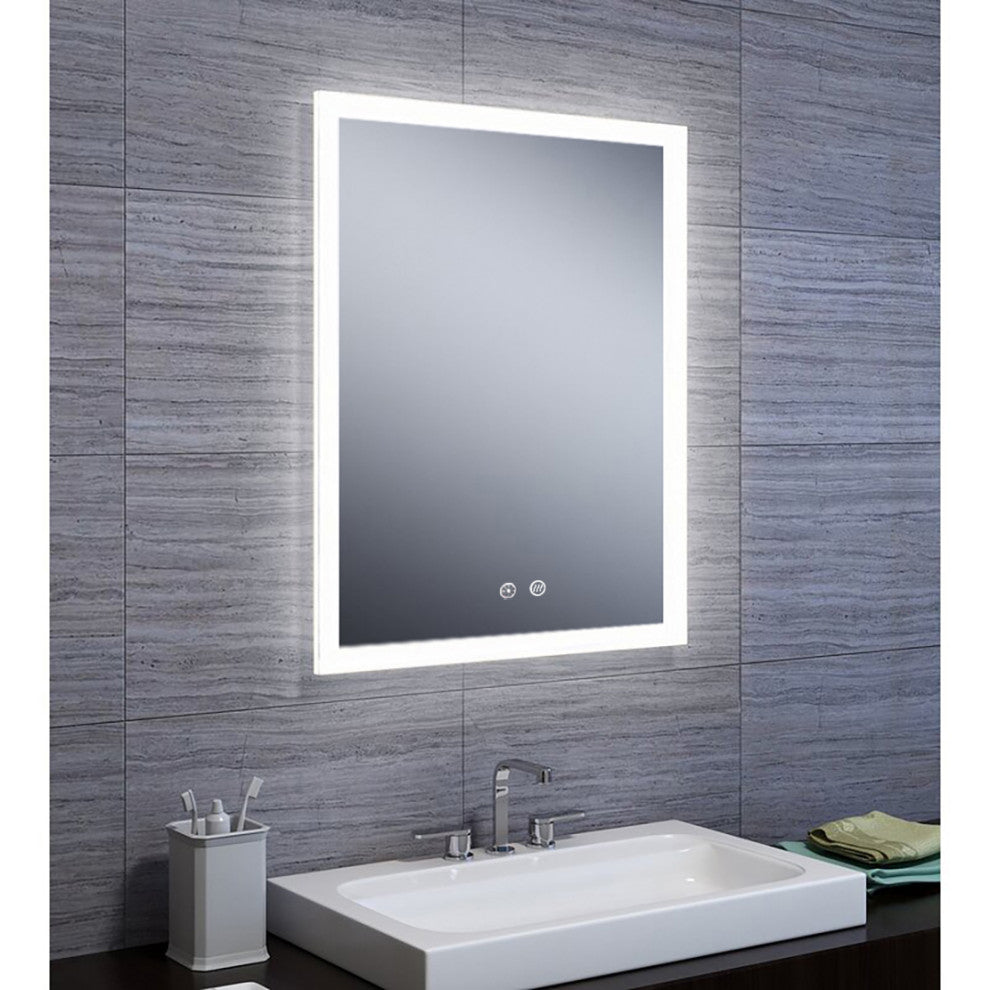 Luminous Dimmable LED Mirror with Defogger, 24"x36"