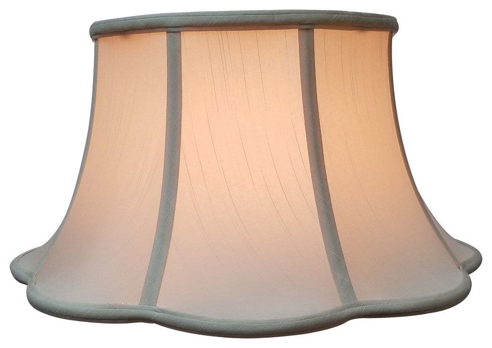6-Way Out Scallop Bell Basic Lampshade, Beige, Beige, 9.5x15x8