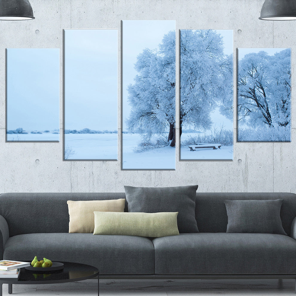 Foggy Yuriev Monastery, Large Landscape Canvas Art, 60"x32", 5 Panels