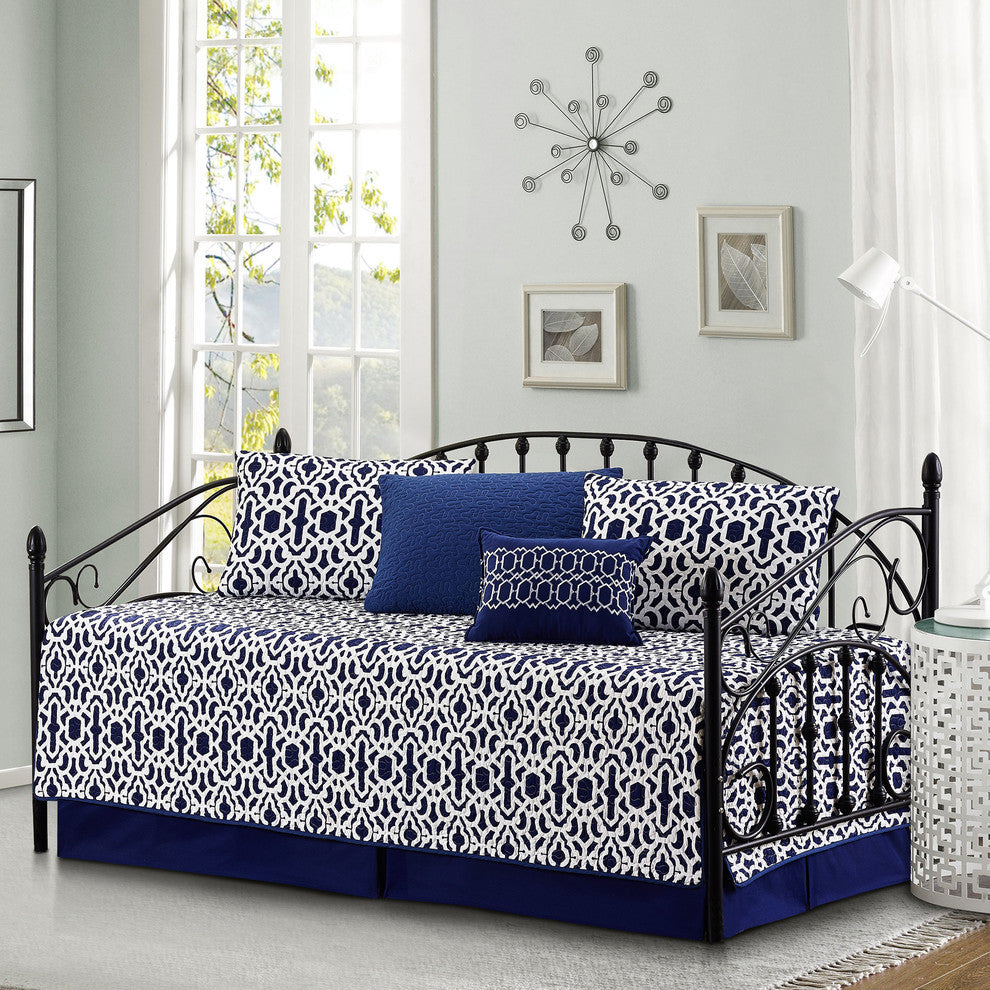 Montegomery 6 Piece Quilted Daybed Set, Blue, Daybed (75"x39")