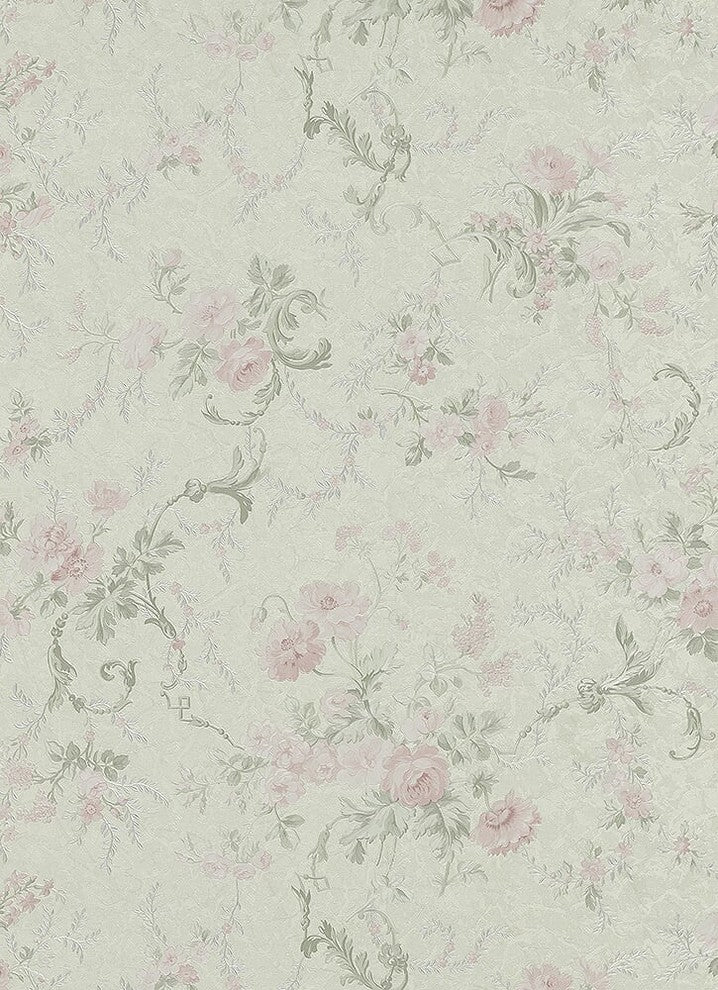 Classic Moments, Romantic Renaissance Striped Damask Cream Wallpaper Sample