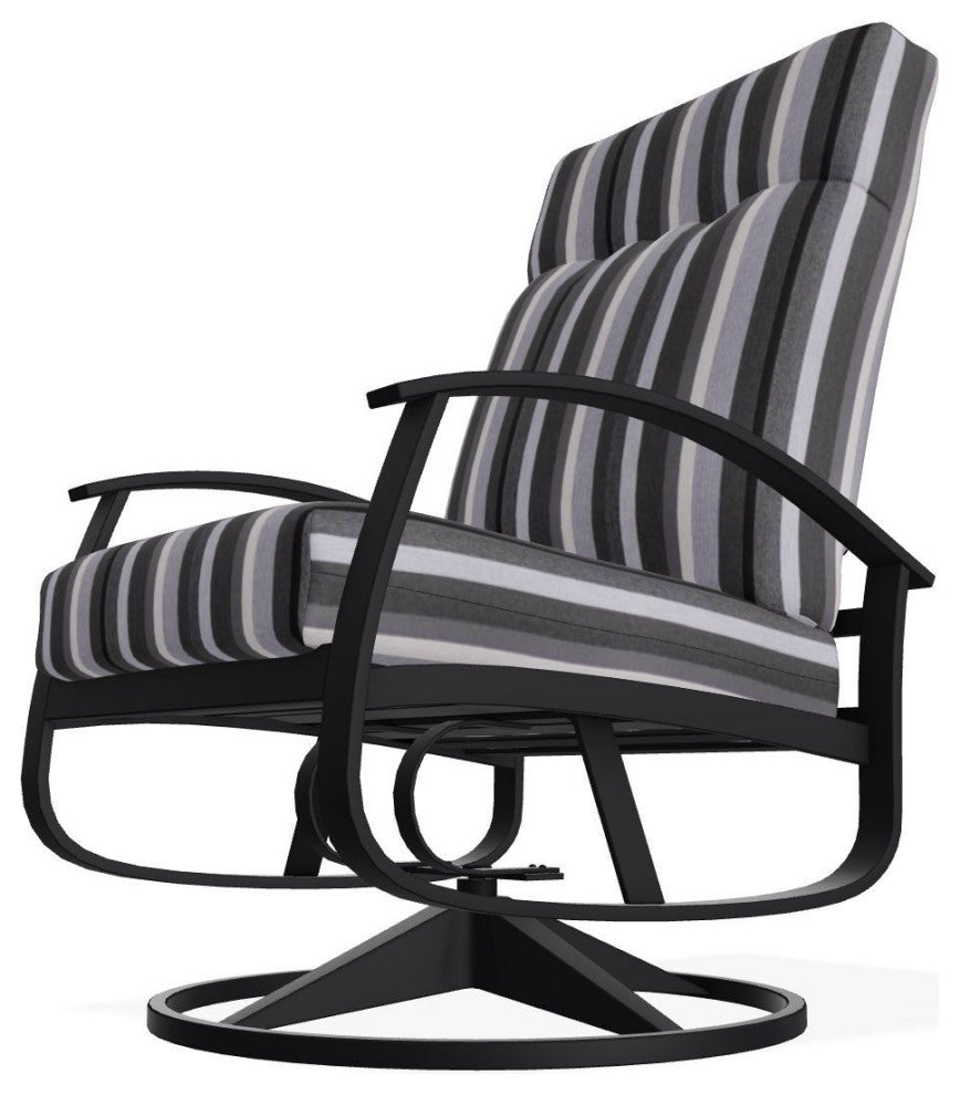 Belle Isle Cushion Deep Seat Outdoor Swivel Rocker, Sensory Granite/Black