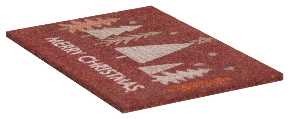 Rubber-Cal "Oh, Christmas Tree!" Red Christmas Welcome Mat 15mm X 18" X 30"