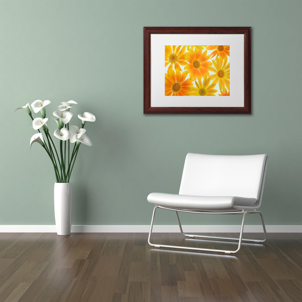 Cora Niele ''Orange Daisies'' Matted Framed Art