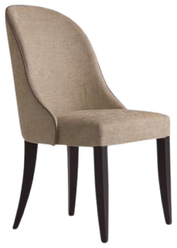 Curved Back Upholstered Dining Chair | Andrew Martin Aldwick, Brown