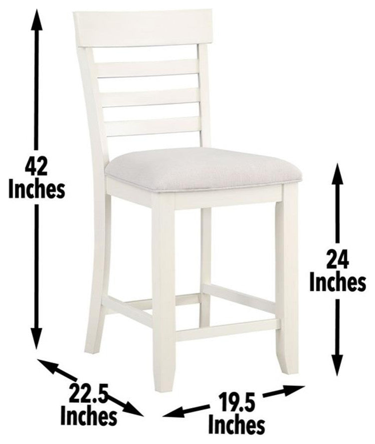 Steve Silver Hyland Off White Wood Counter Chair