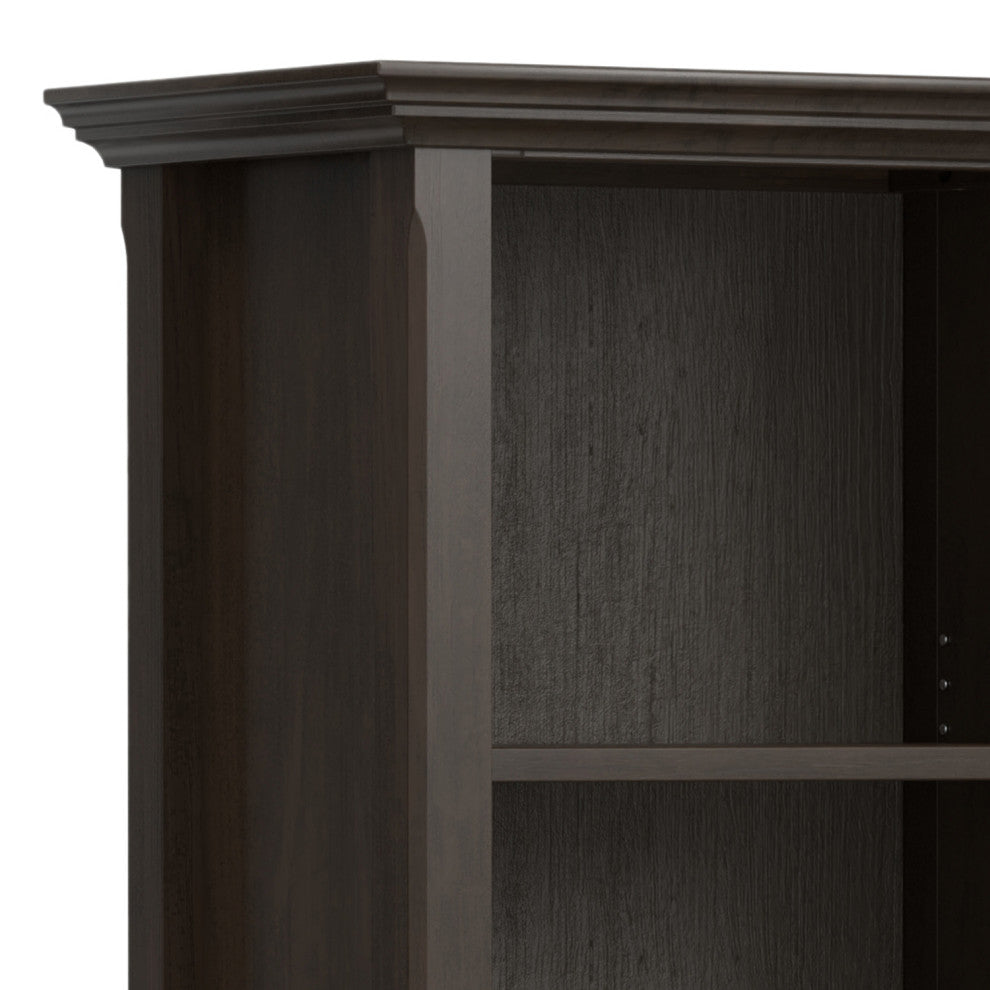 Amherst Solid Wood 24" 5 Shelf Bookcase, Hickory Brown