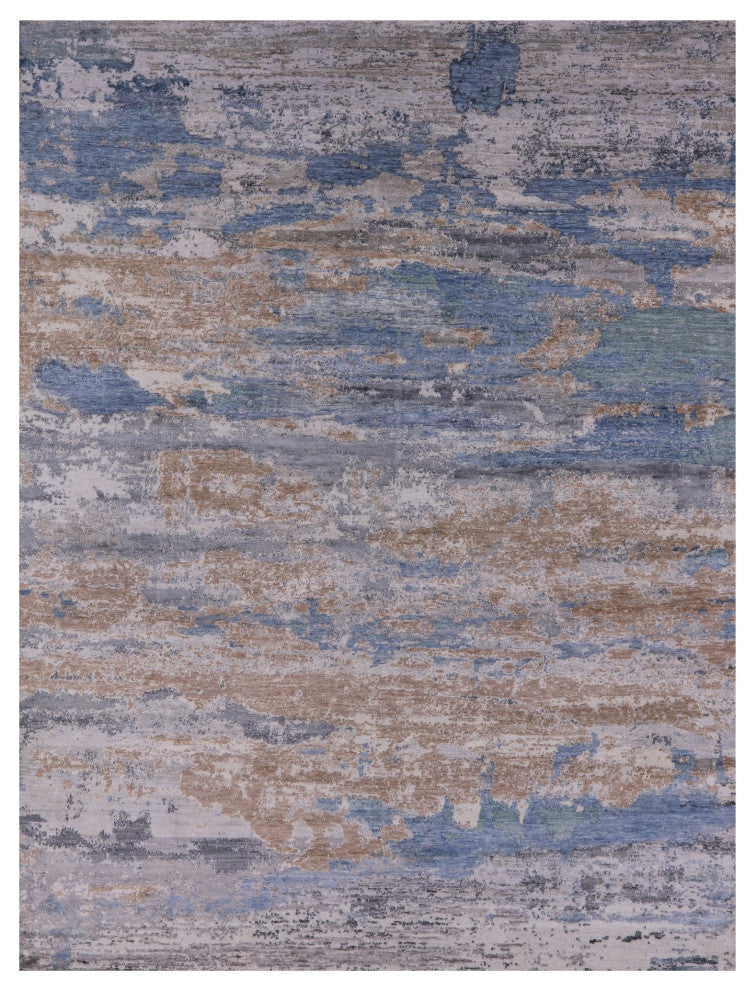 7' 11" X 10' 1" Wool & Silk Modern Handmade Rug - Q15532