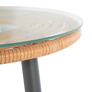 Safavieh Outdoor Berlen 3 Piece Lounger Set Natural/Navy