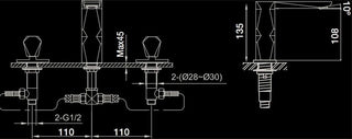Ikon 3-Hole Luxury Bathroom Faucet, Without pop-up drain