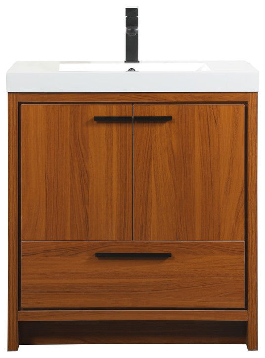 Walker 30" Single Bathroom Vanity, Teak