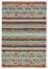 Shakta-Kelim Hand Tufted Area Rug, Multitone, Runner, 8'x2'6"