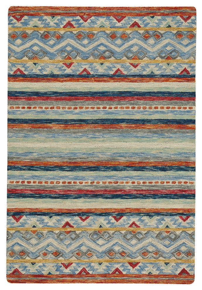 Shakta-Kelim Hand Tufted Area Rug, Multitone, Runner, 8'x2'6"