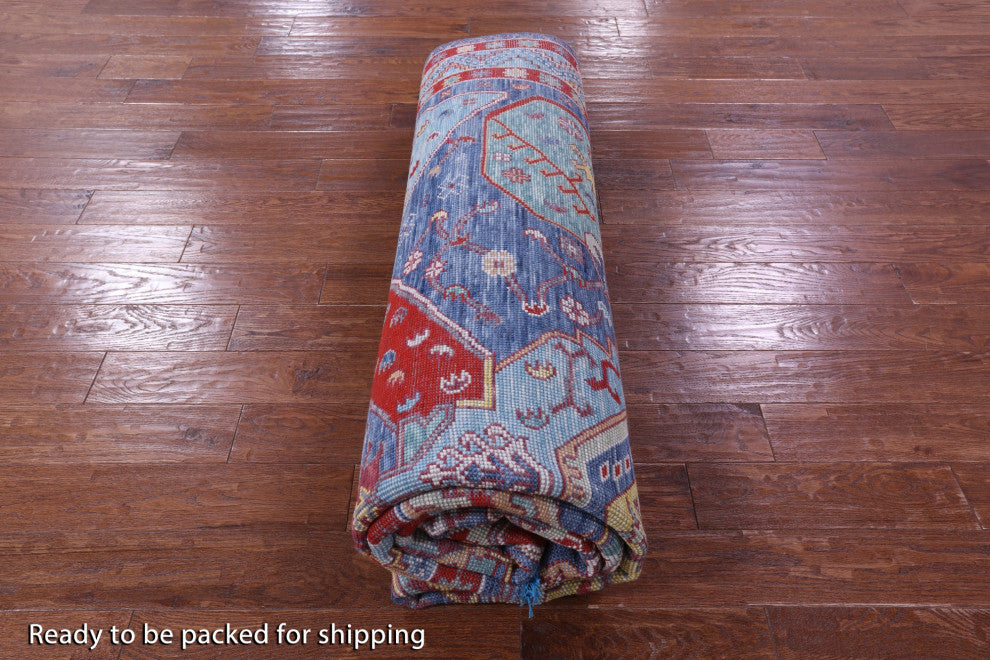 Turkish Oushak Handmade Wool Rug 8' 8" X 11' 9" - Q13319