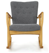 GDF Studio Collin Mid Century Fabric Rocking Chair, Gray
