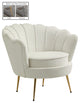 Gardenia  Velvet Upholstered Chair, Cream