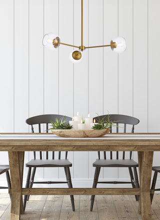 Brooke 32" Pendant, Brass With Clear Shade