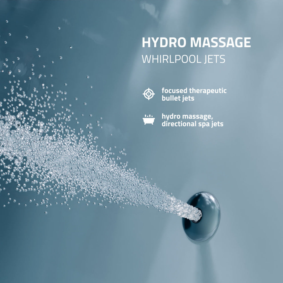 Leni 5.9 ft. Jetted Whirlpool Tub With Reversible Drain, White