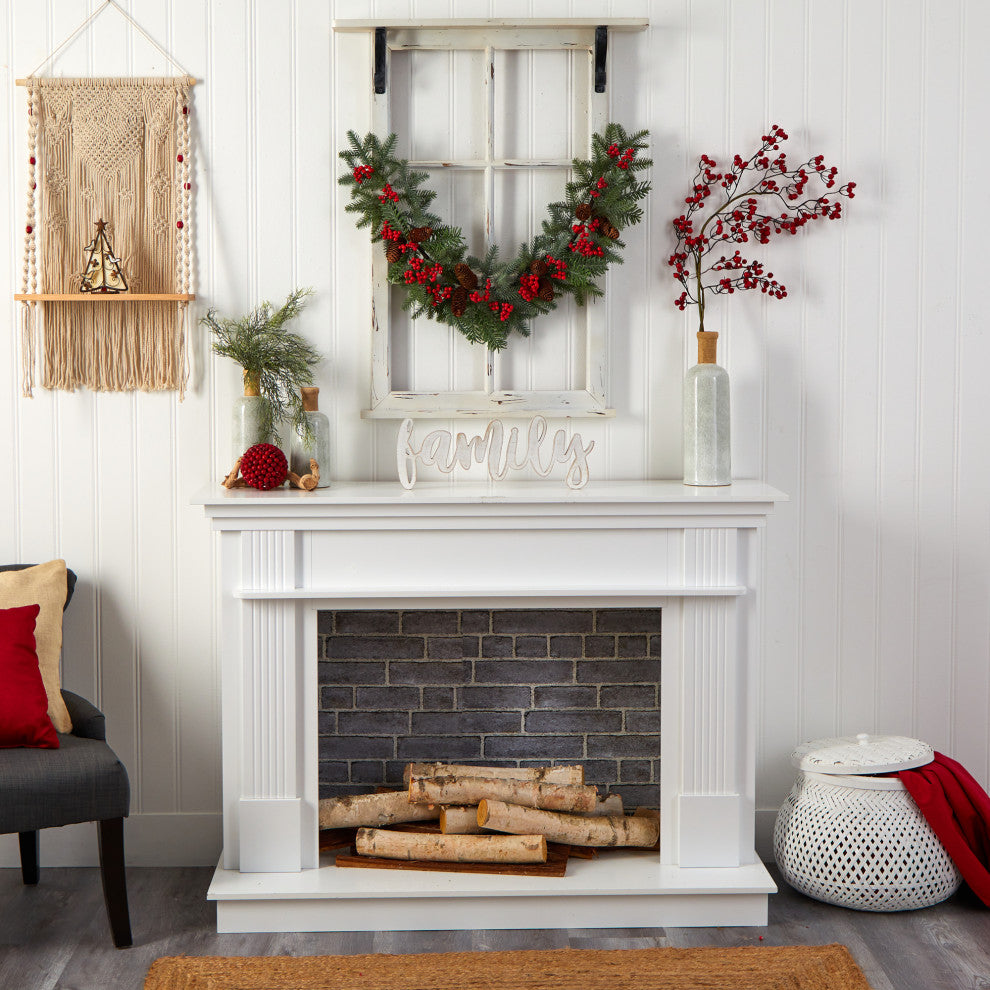 40" Pines, Red Berries and Pinecones Artificial Christmas Garland