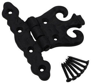 Cabinet Hinge Black Iron Rustproof Finish Set of 6