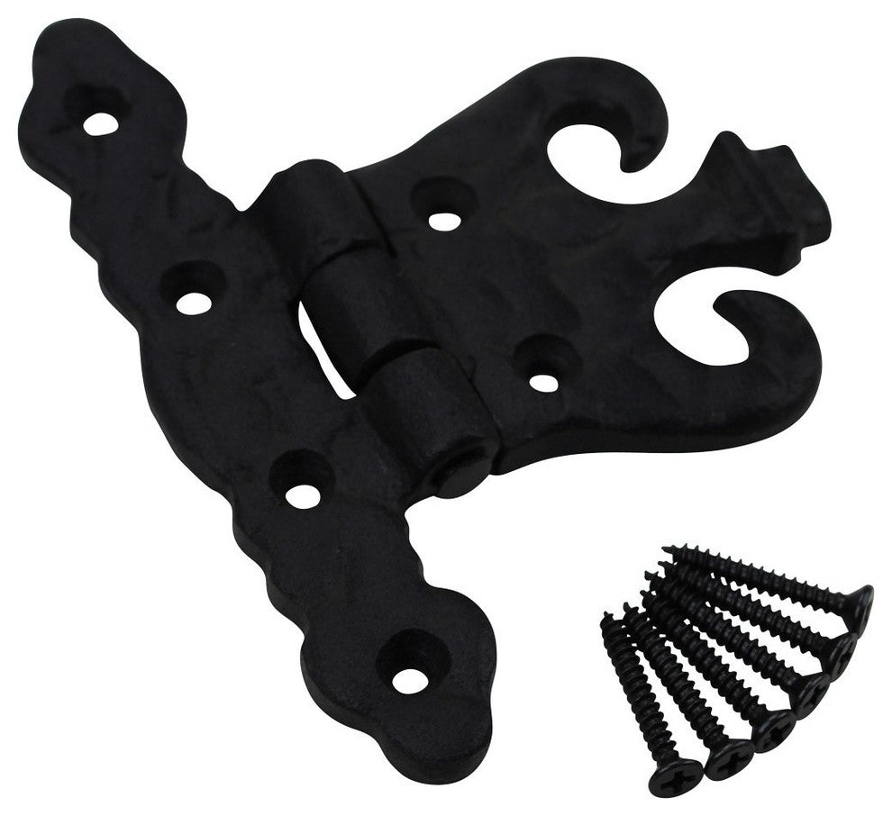 Cabinet Hinge Black Iron Rustproof Finish Set of 6