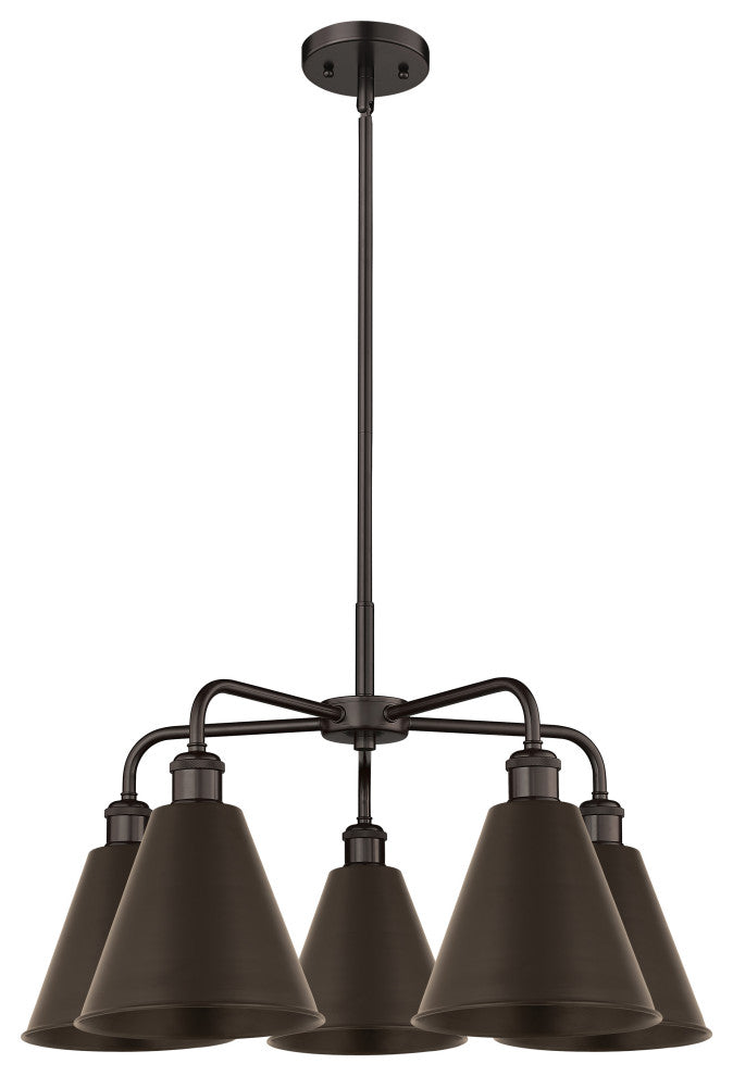 Ballston Cone 5-Light 26" Stem Chandelier, Oil Rubbed Bronze