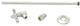 Toilet Kit With Stop And Corrugated Riser - Cross Handle In Polished Nickel