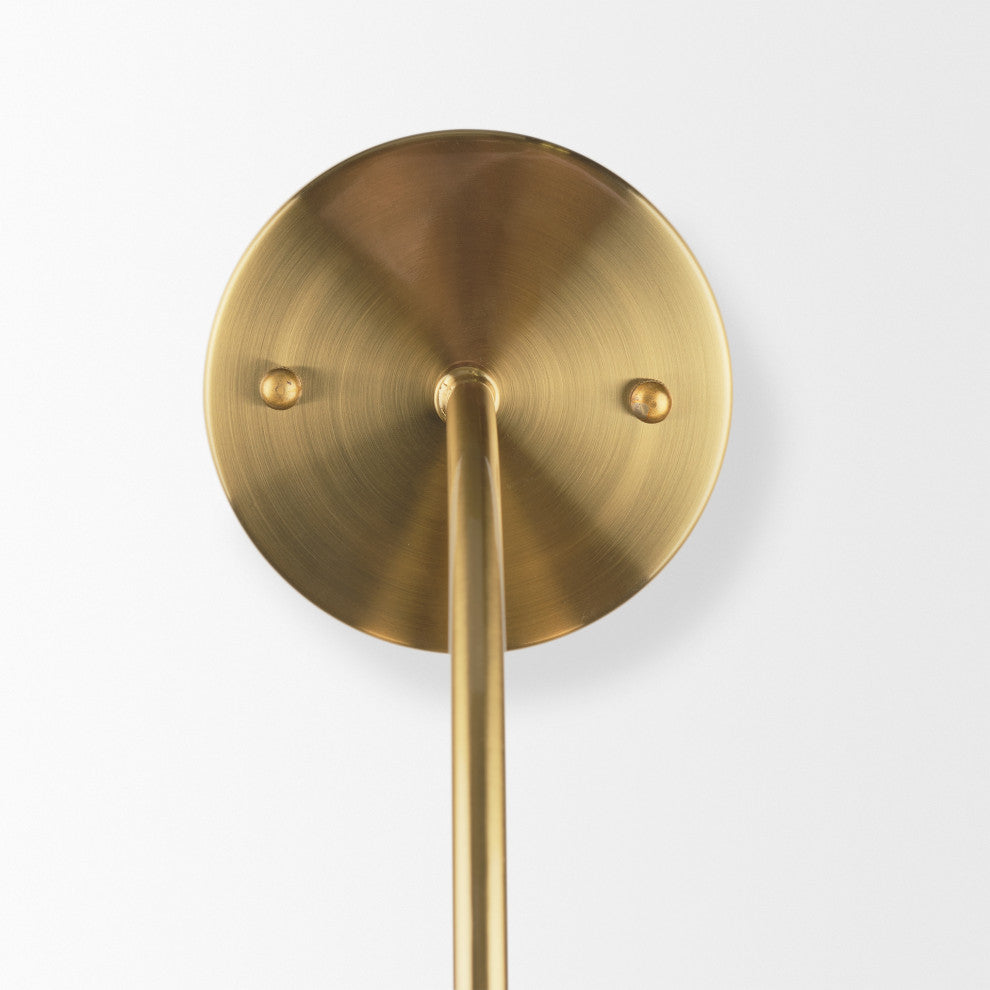 Cybill Brushed Brass With White Metal Shade 1-Light Wall Sconce