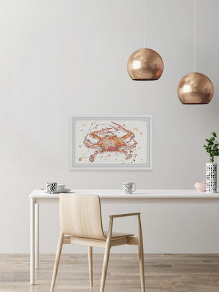 "Crab Splash" Framed Painting Print, 45"x30"