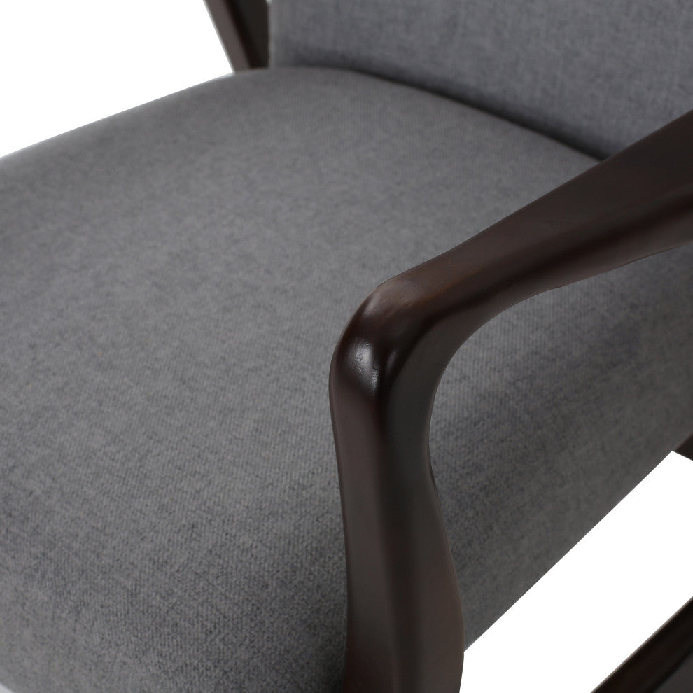 GDF Studio Suffolk French Style Fabric Arm Chairs, Gray, Set of 2