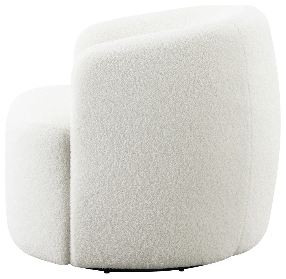 Hudson Faux Sheepskin Upholstered Swivel Chair Natural