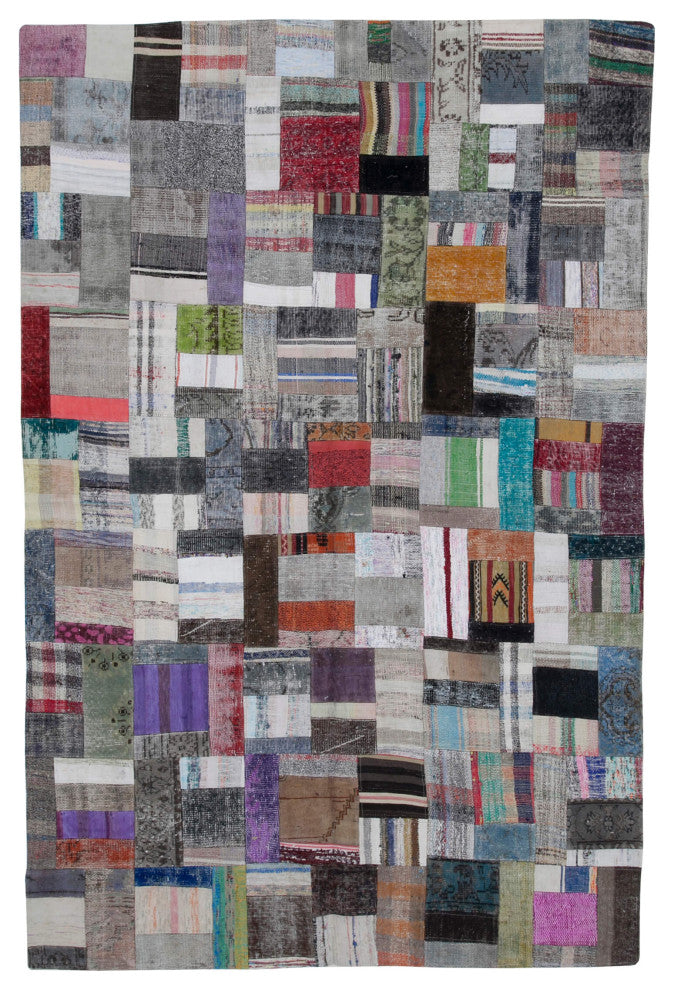 Rug N Carpet - Handmade Anatolian 6' 6'' x 9' 11'' Tribal Patchwork Kilim Rug