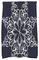 Snowflake Holiday Geometric Print Kitchen Towel, Navy Blue