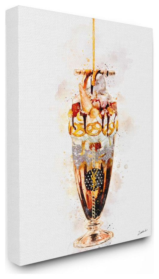 Dessert Fashion Ice Cream Sundae Glitter Orange Red Brown,1pc, each 30 x 40