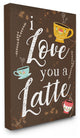 I Love You A Latte Coffee Cups Chalkboard Look Canvas Wall Art, 24"x30"