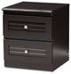 Carine Moderm, Contemporary Wenge Brown 2-Drawer Nightstand