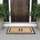 A1HC Rubber & Coir Large Outdoor Durable Monogrammed Doormat, 24"X39", Beige, H