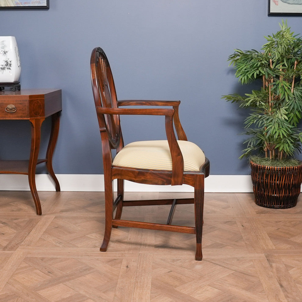 Round Back Inlaid Arm Chair