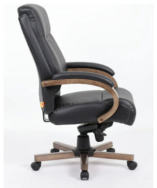 Contemporary Office Chair, Elegant Design With Comfortable High Back, Black