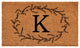 Calloway Mills Rustic Leaf Vine Monogrammed Doormat, 36"x72", Letter K