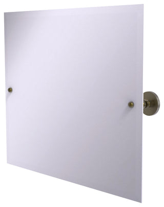 Frameless Landscape Beveled Edge Tilt Mirror, Antique Brass